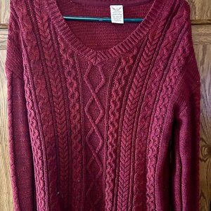 Rust Hand Knitted Wool Pullover